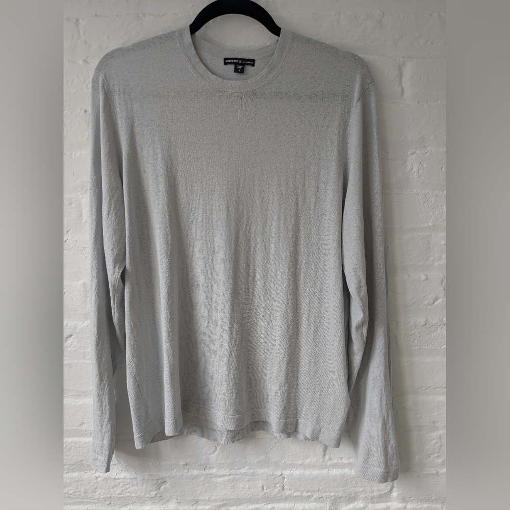 James Perse Recycled Cotton Crew Neck Sweater in Grey Glacier (size 1)